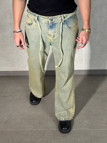 Mud Dyed Washed Bootcut Jeans