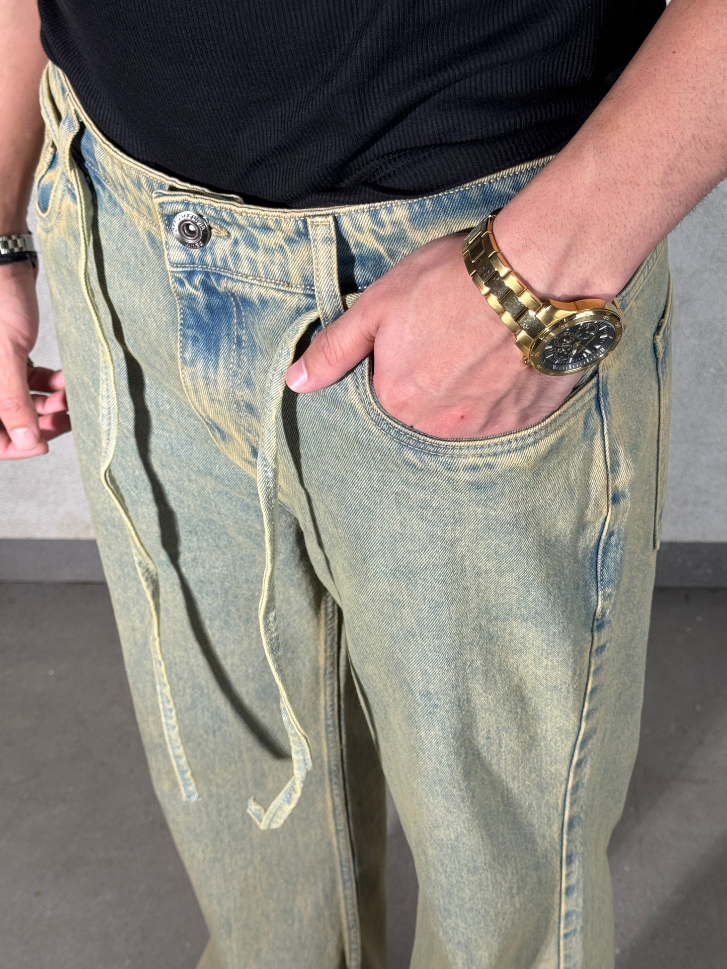 Mud Dyed Washed Bootcut Jeans