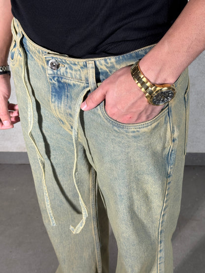 Mud Dyed Washed Bootcut Jeans