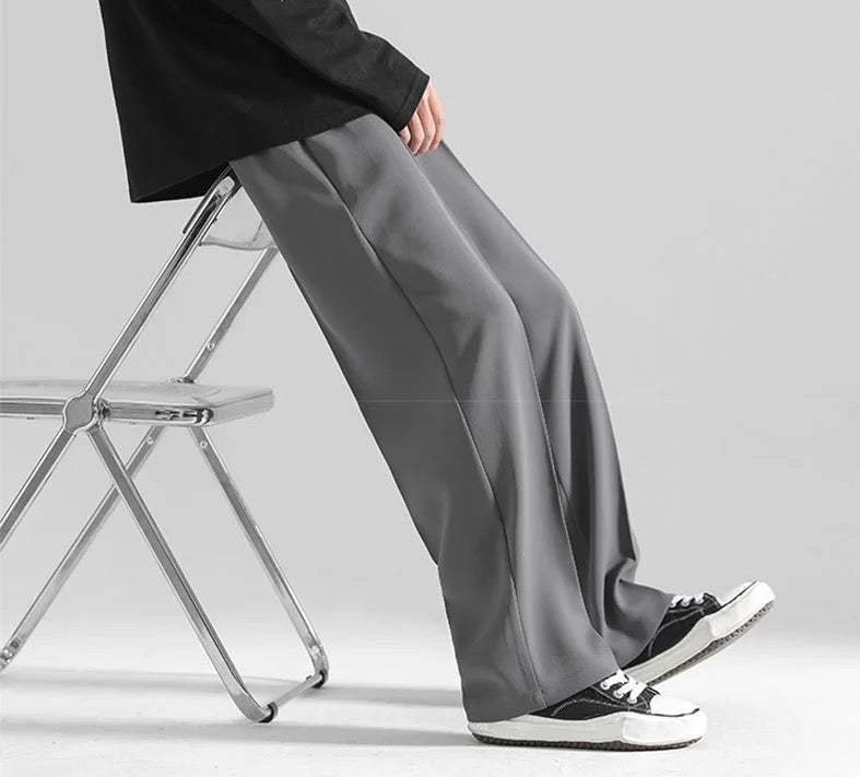 Korean Baggy Loose Fit Pants For Men - Grey