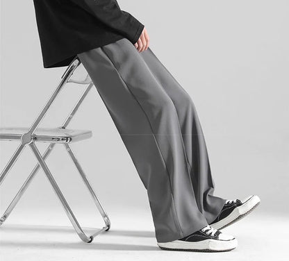 Korean Baggy Loose Fit Pants For Men - Grey