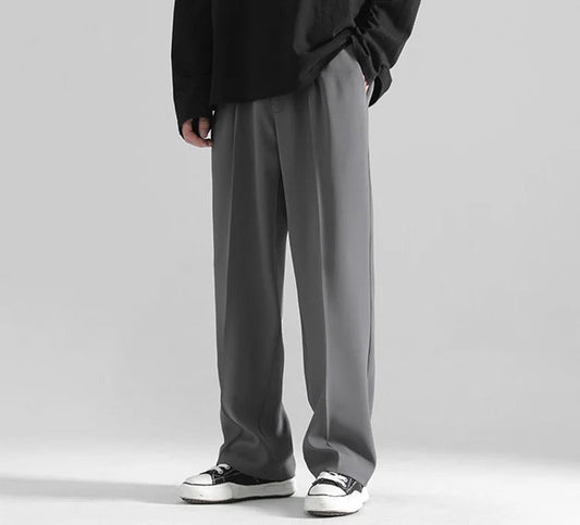 Korean Baggy Loose Fit Pants For Men - Grey