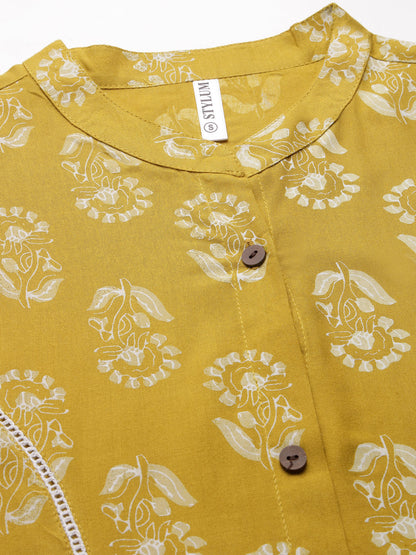 Stylum Women's Floral Printed Rayon A-Line Kurta (JOHNYCORN)