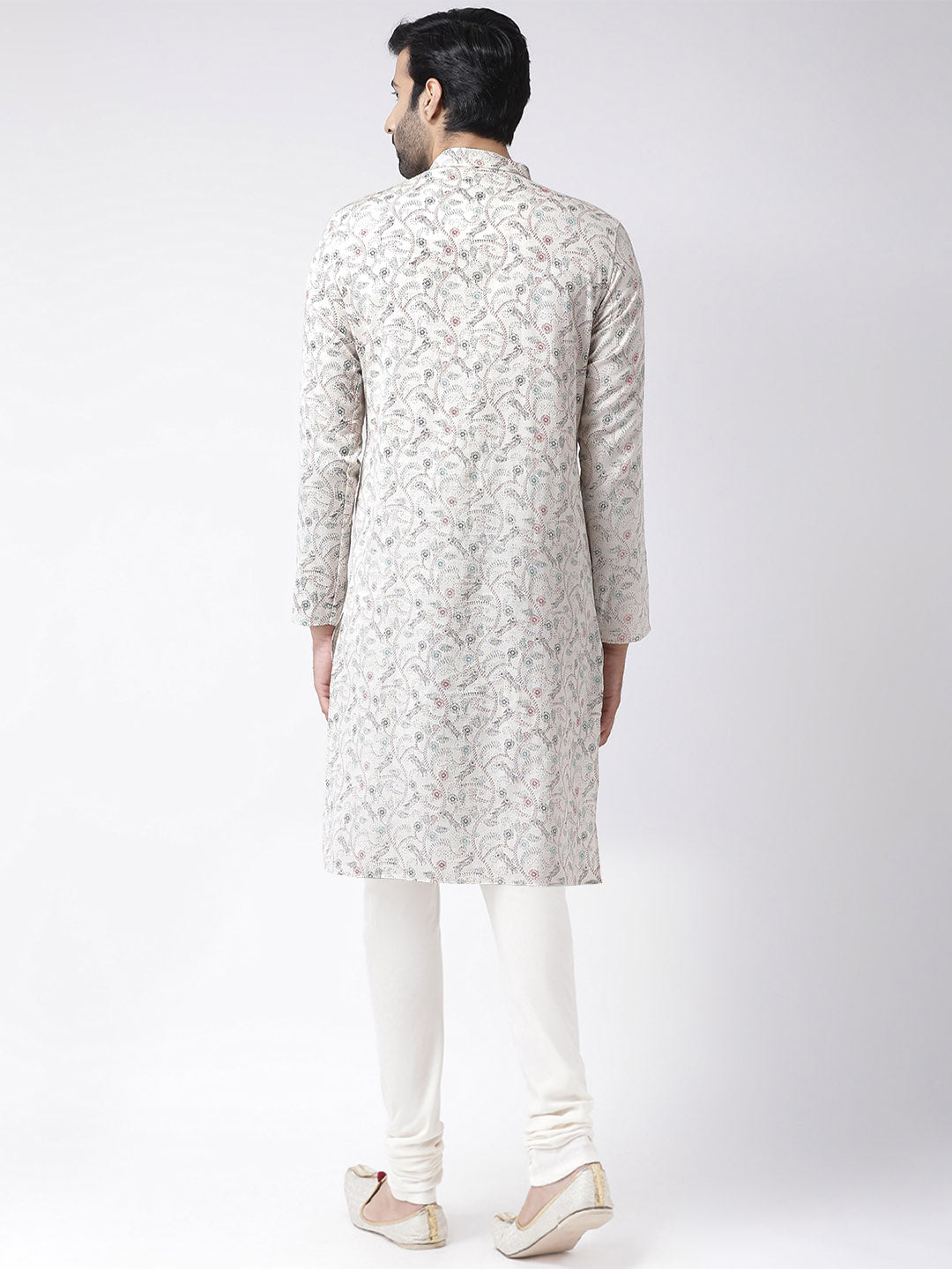 Men's Multi-color Printed Kurta Churidar Set