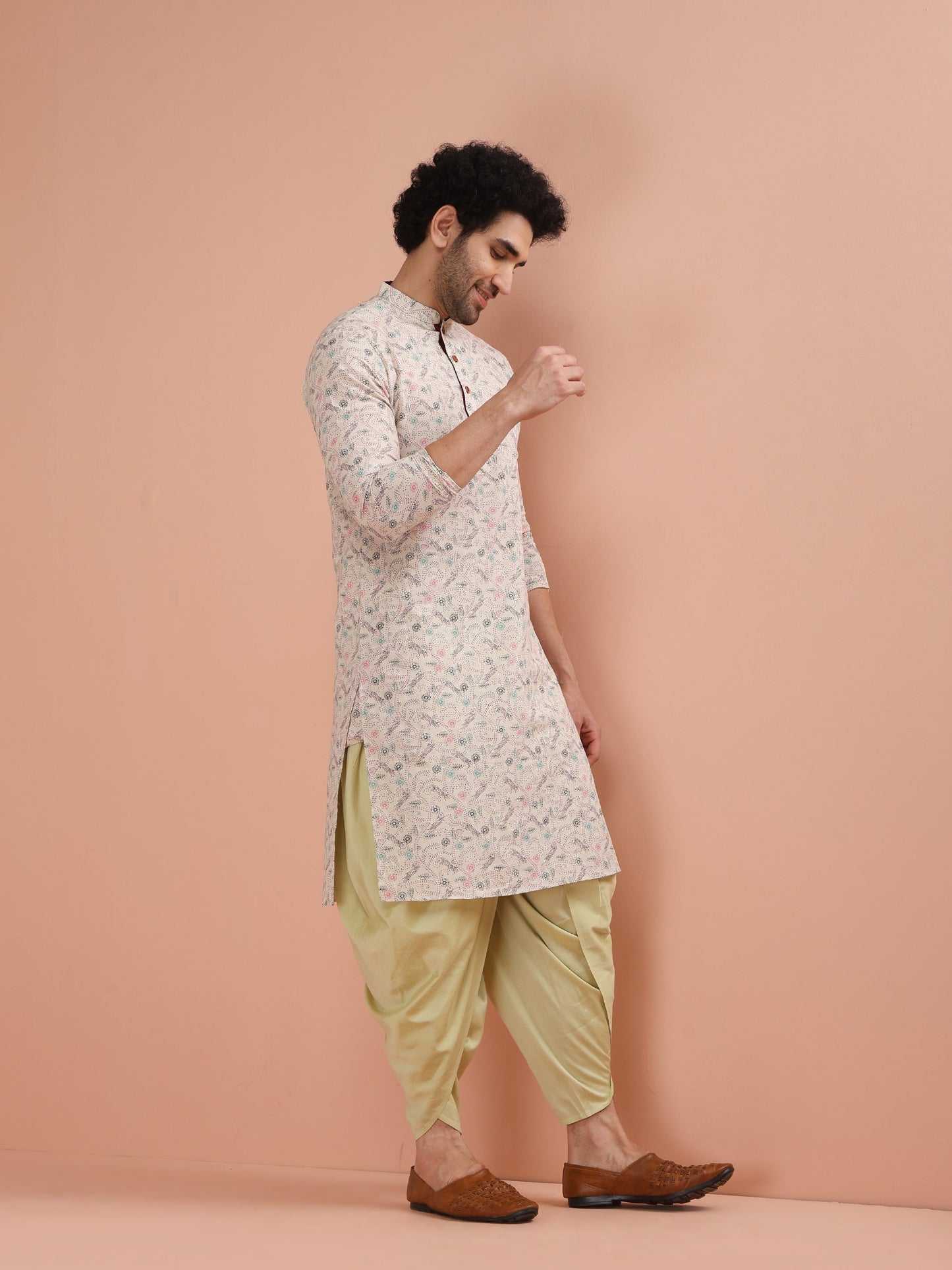 Men's Multi-color Printed Kurta