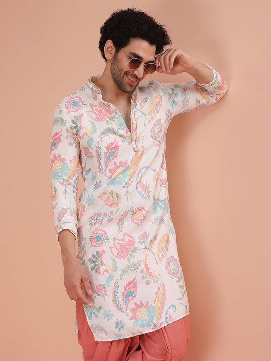 Men's Multi-color Digital Print Kurta