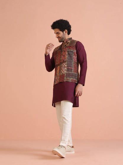 Men's Multi-color Printed Nehru Jacket