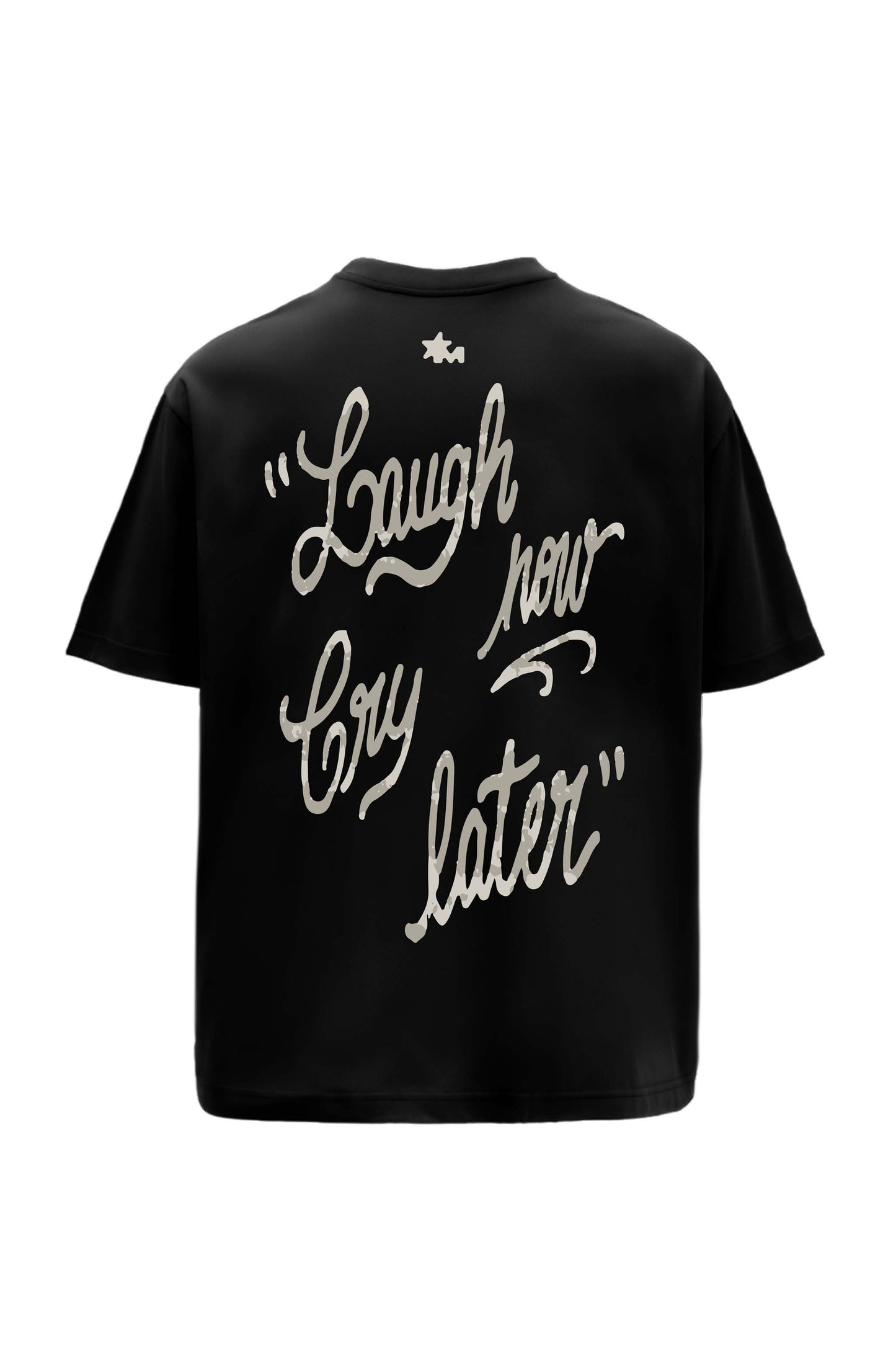 Laugh Now Black Oversized T-Shirt