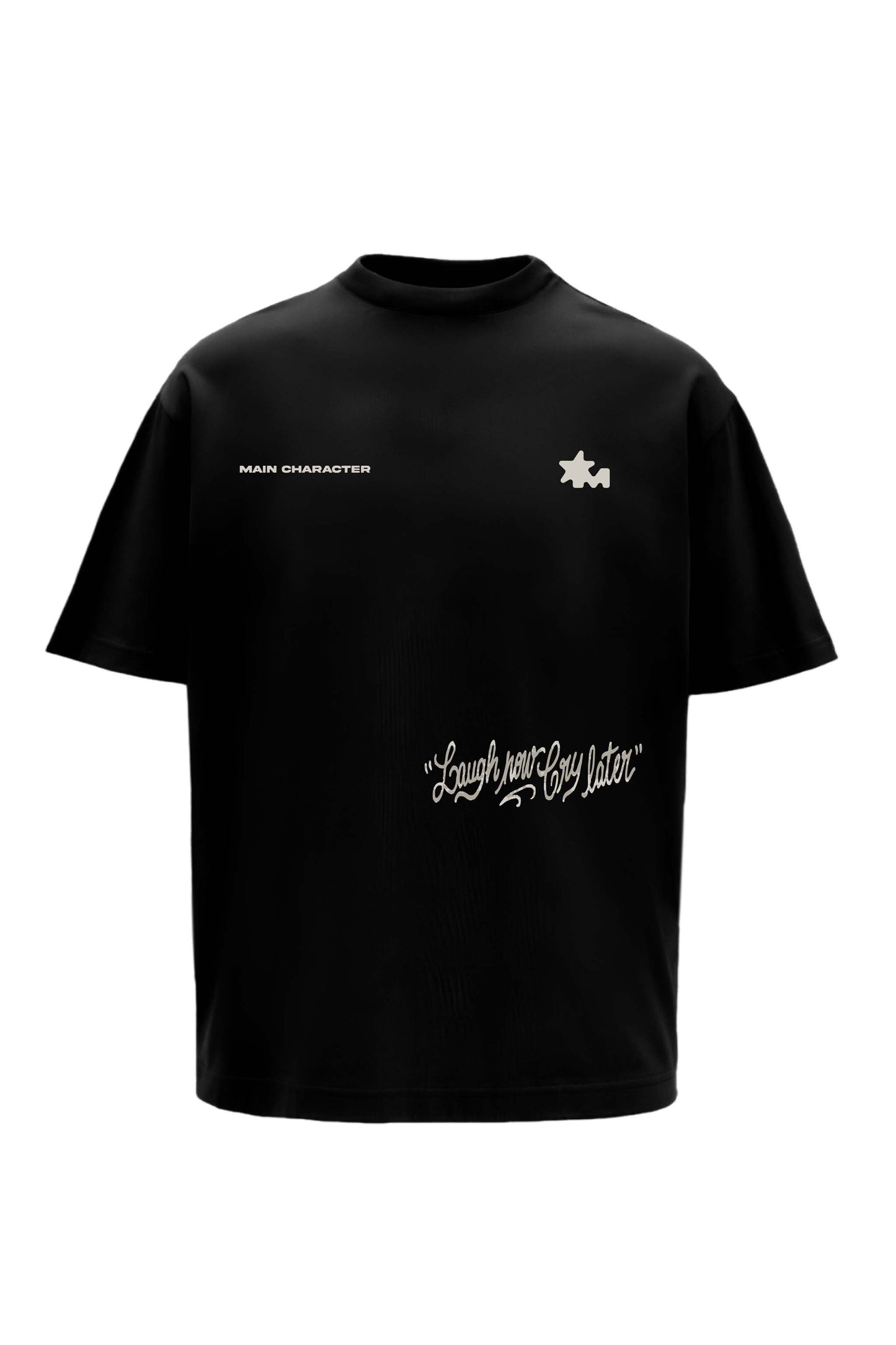 Laugh Now Black Oversized T-Shirt