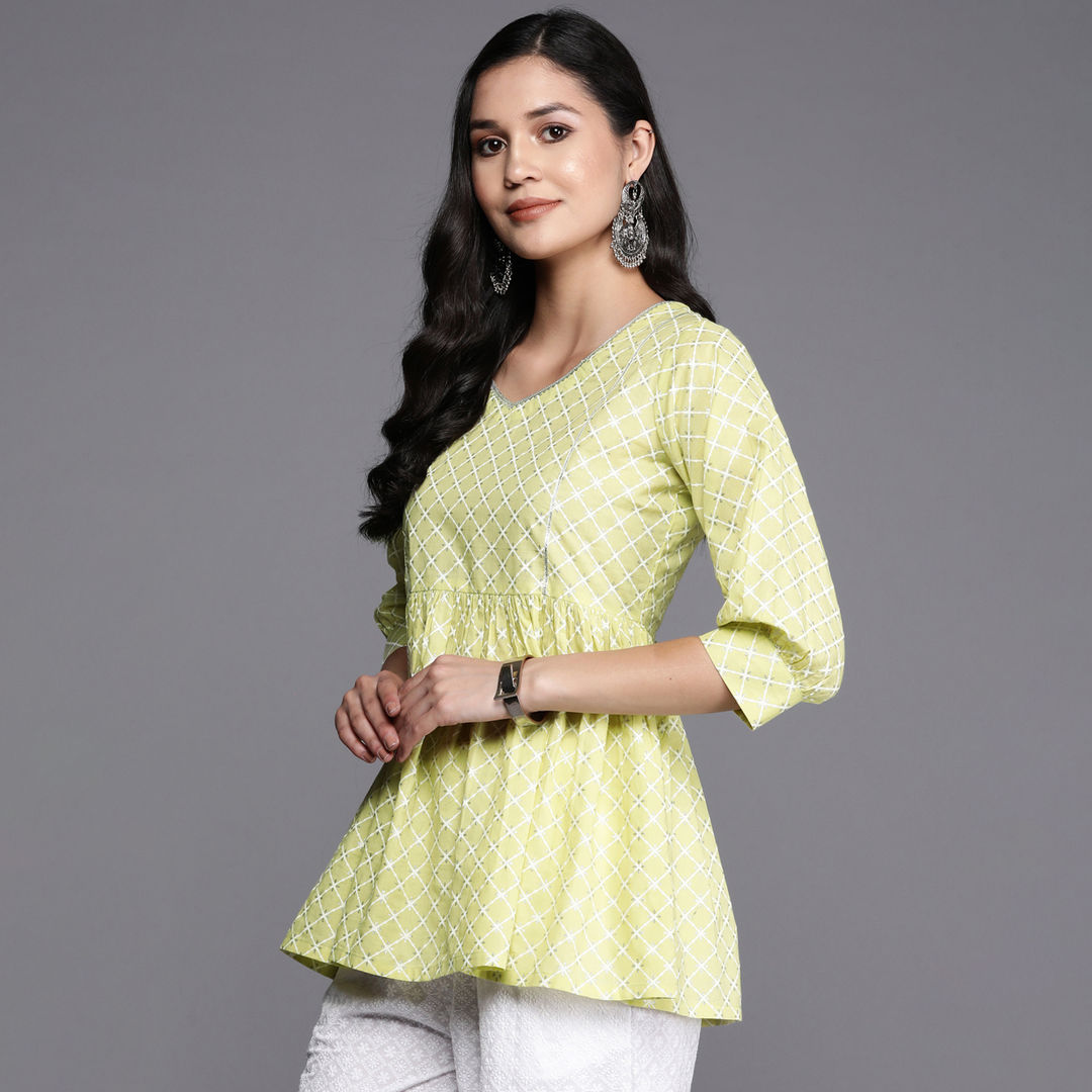 Libas Women Green Cotton A