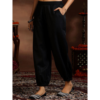 Libas Women's Solid Cotton Blend Straight Kurta with Trousers & Dupatta