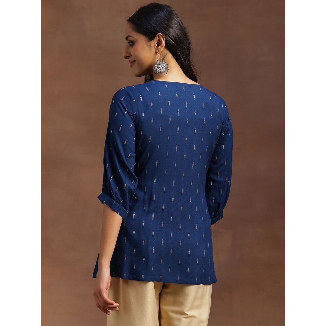 Libas Women's Woven Design Cotton Blend A-line Kurti