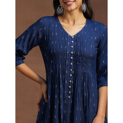 Libas Women's Woven Design Cotton Blend A-line Kurti