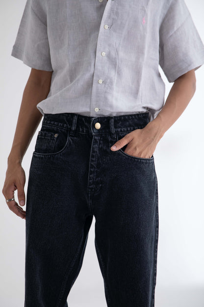 Metro Comfort Loose Jeans: Ash Black
