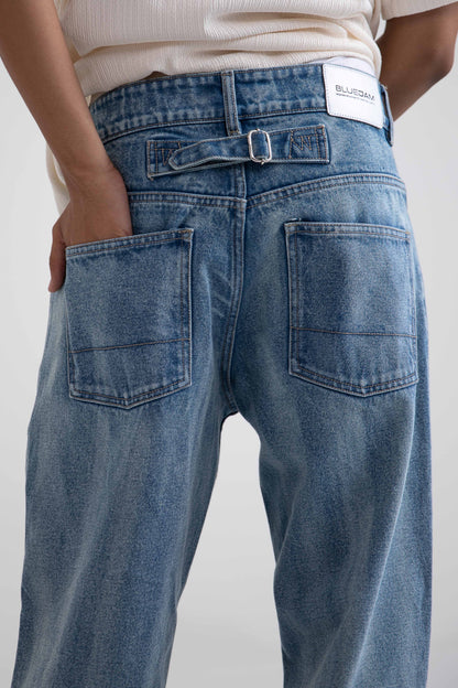 Metro Comfort Loose Jeans: Blue Stripes