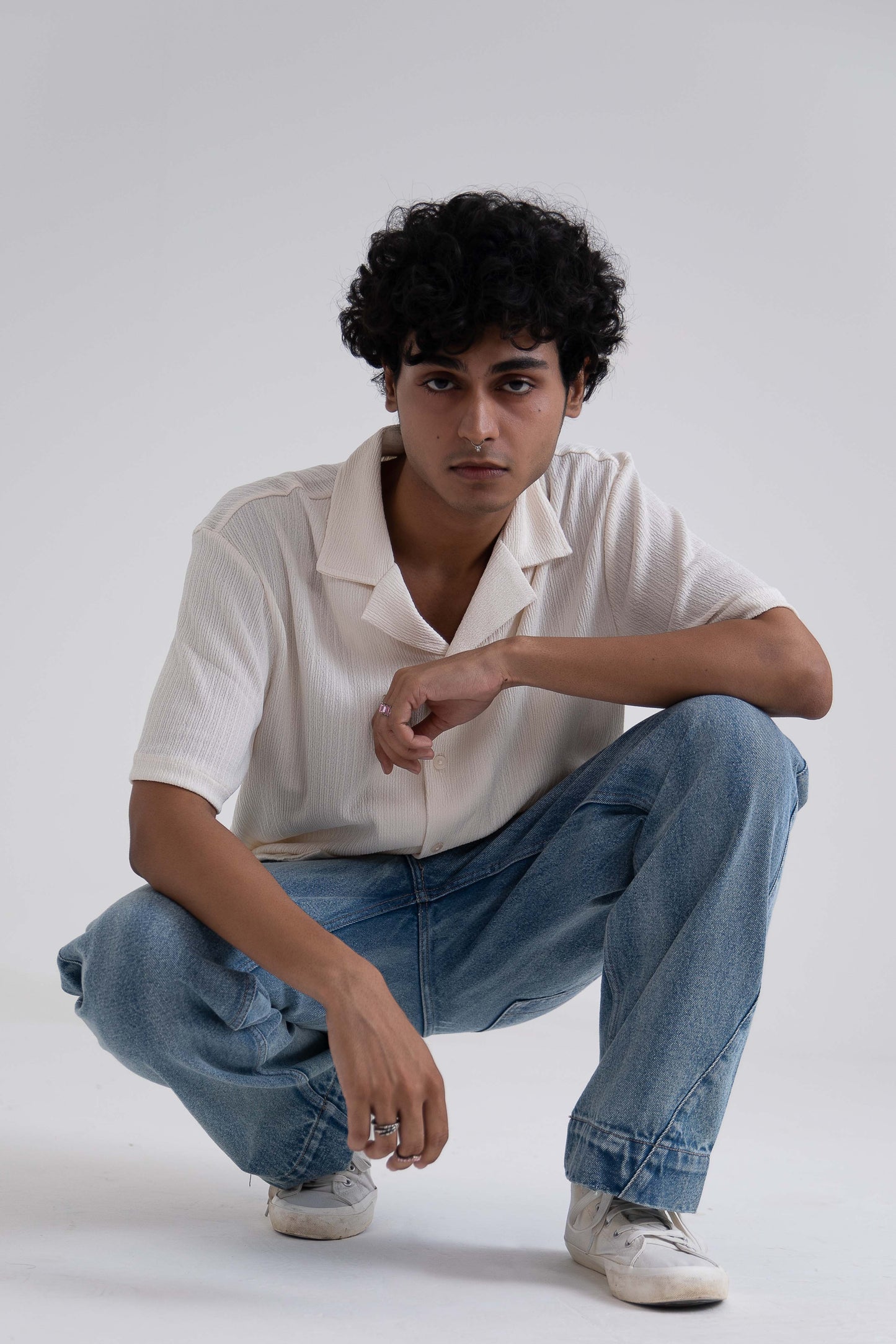 Metro Comfort Loose Jeans: Blue Stripes