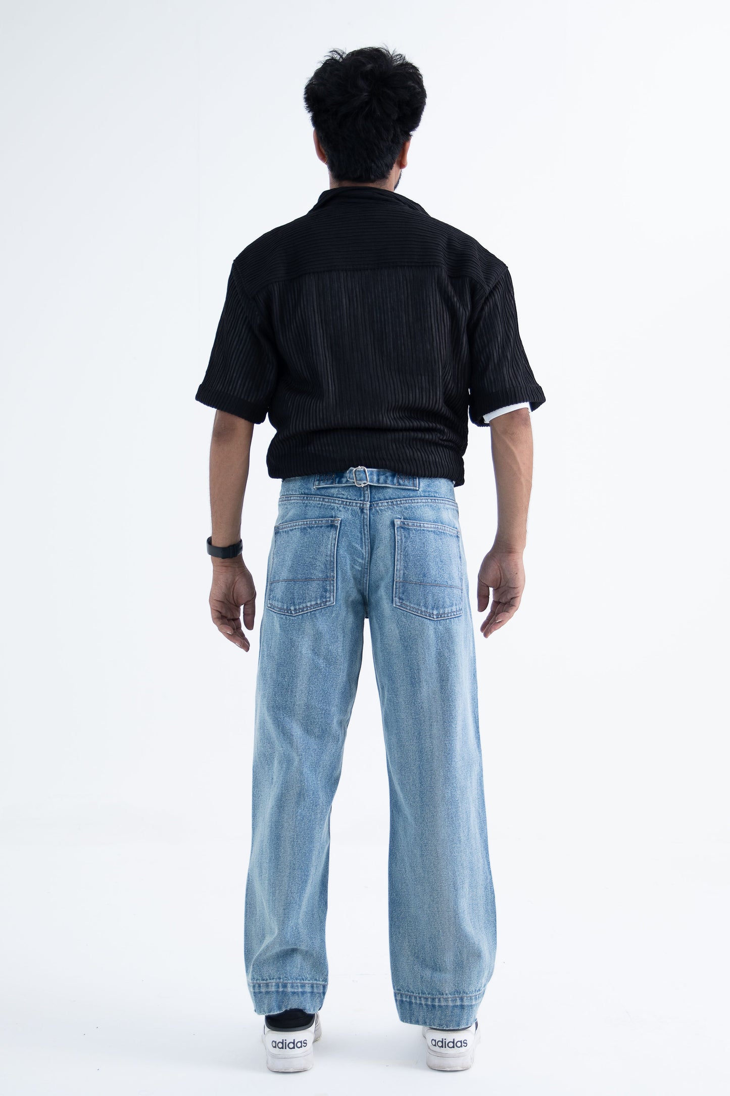 Metro Comfort Loose Jeans: Blue Stripes