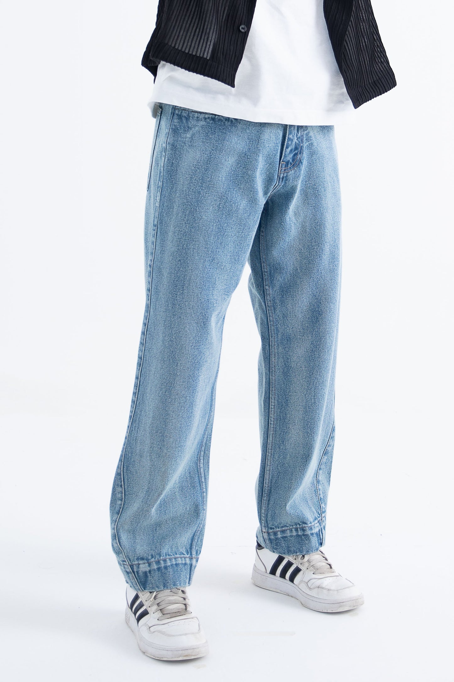 Metro Comfort Loose Jeans: Blue Stripes