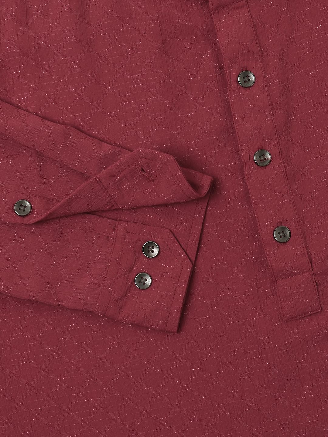 Exquisite Scarlet Red Textured Kurta