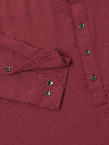 Exquisite Scarlet Red Textured Kurta