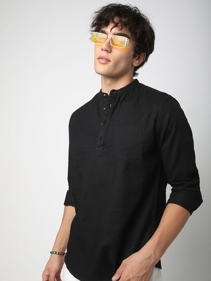 Suave Black Solid Kurta
