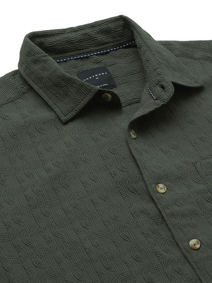 Hunter Green Textured Shirt