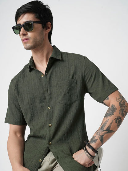 Hunter Green Textured Shirt