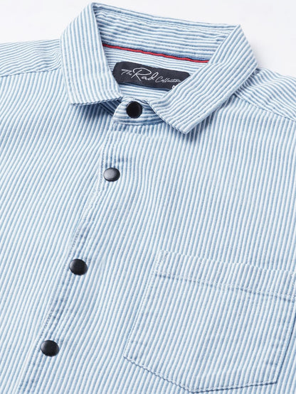 Denim Blue Pencil Stripe Shirt