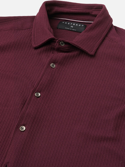 Royal Maroon Textured Shirt