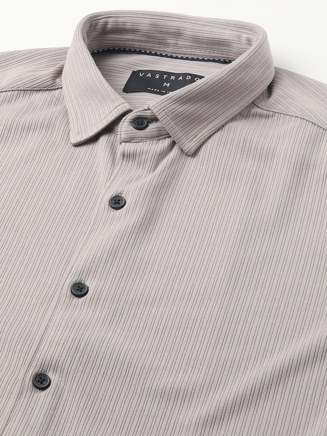 Sprauncy Cloud Grey Ribbed Knit Shirt