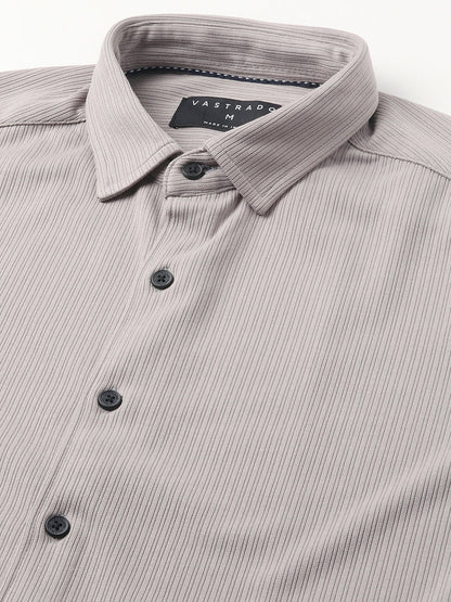 Sprauncy Cloud Grey Ribbed Knit Shirt