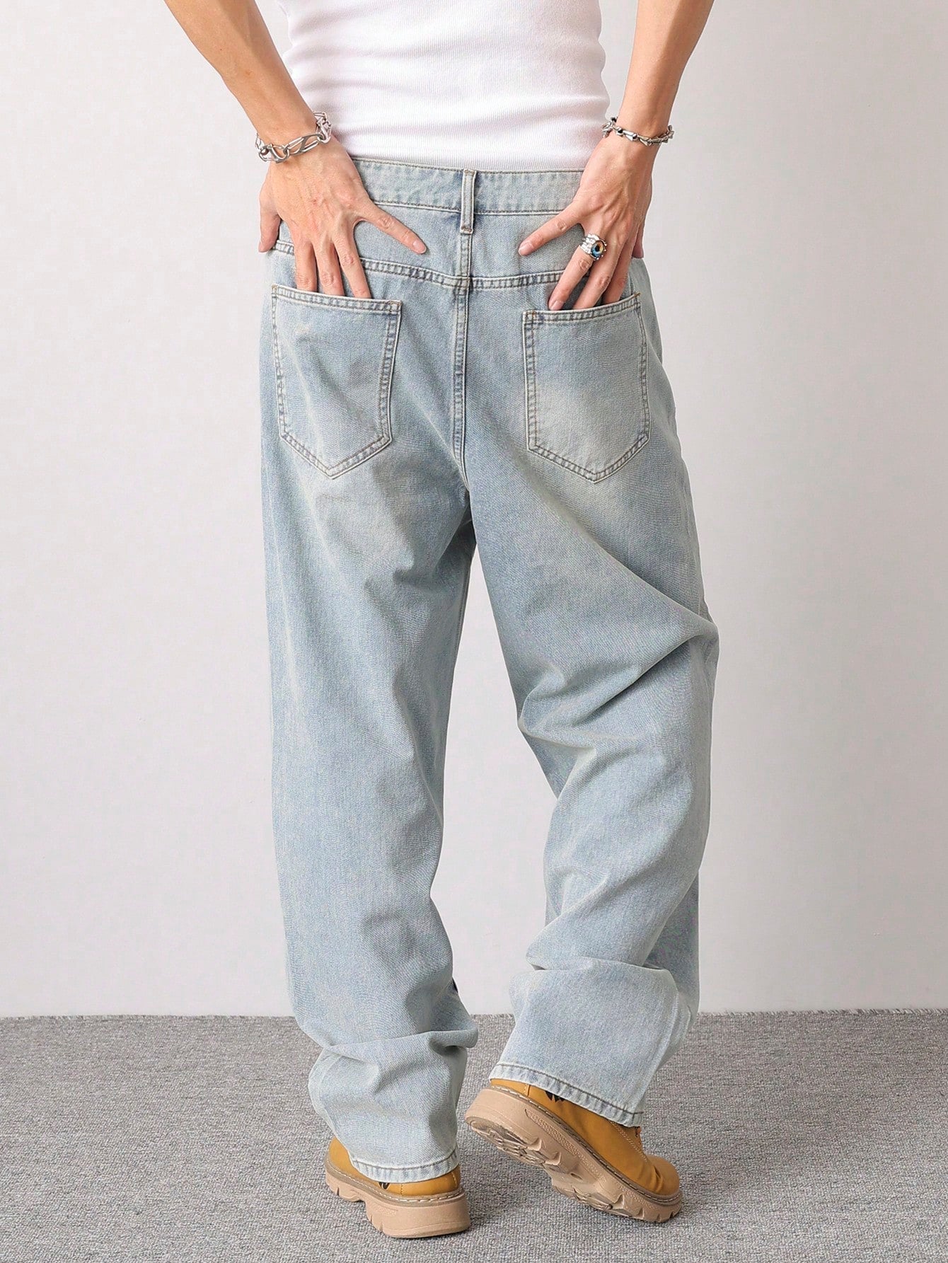 Muted Blue Baggy Jeans