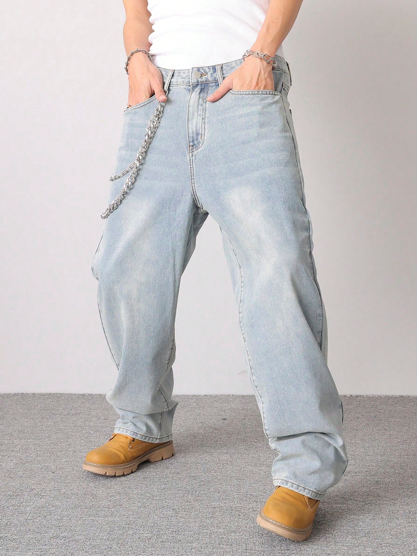 Muted Blue Baggy Jeans