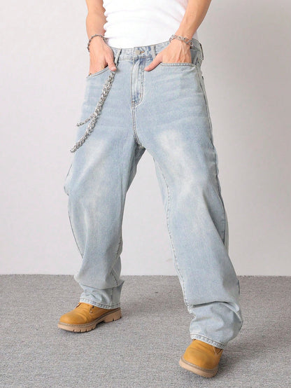 Muted Blue Baggy Jeans