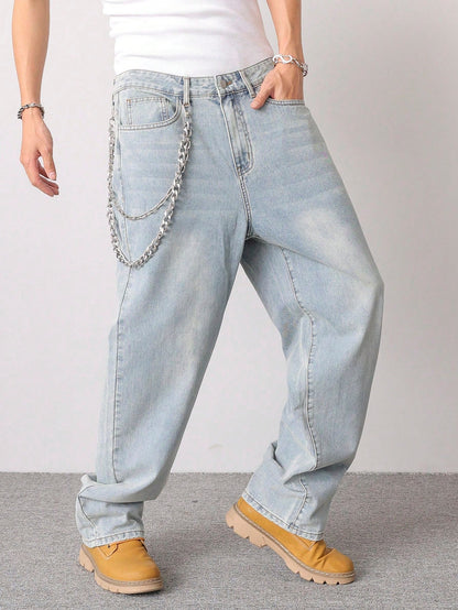 Muted Blue Baggy Jeans