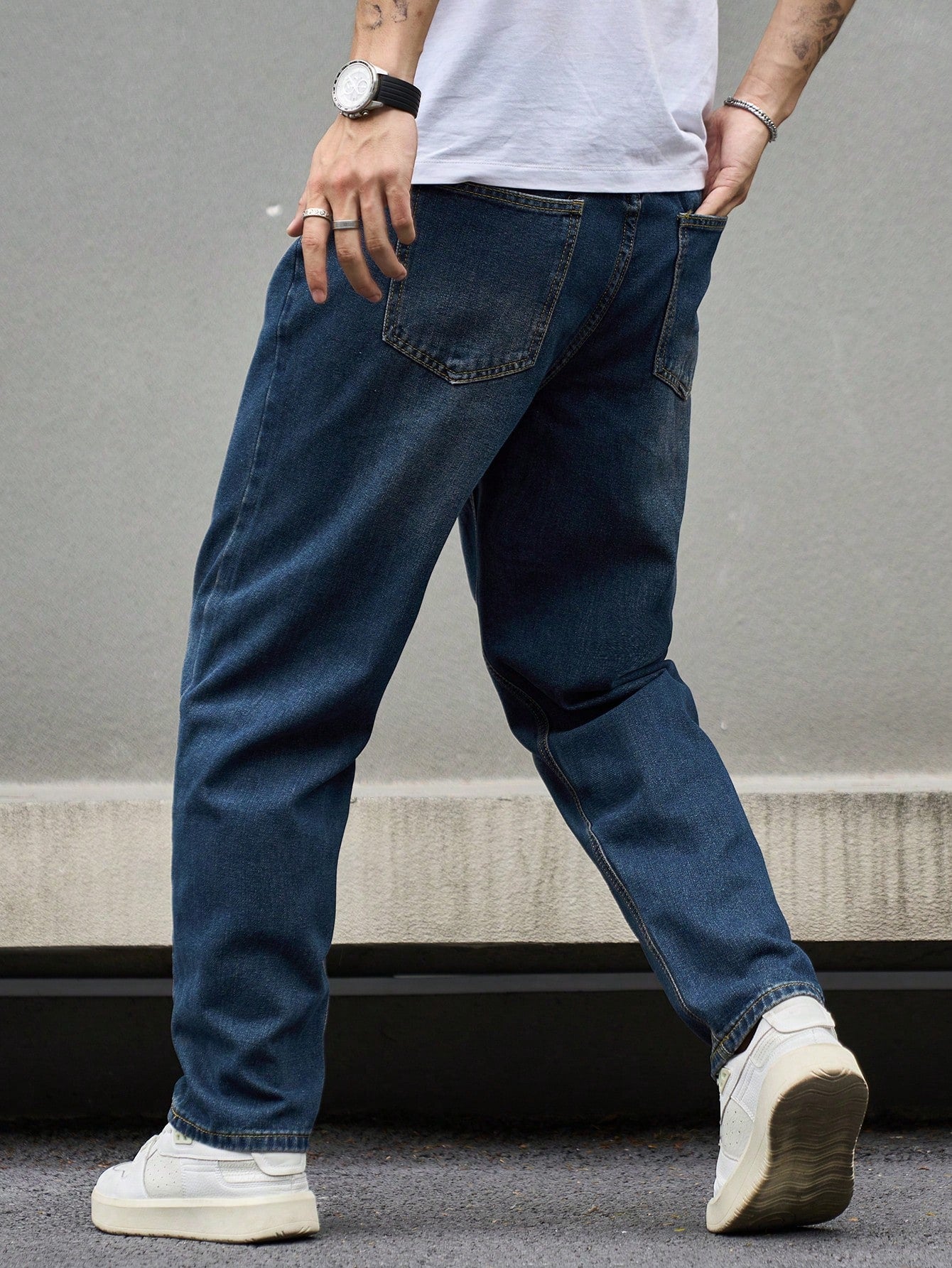 Royal Indigo Blue Straight Fit Jeans