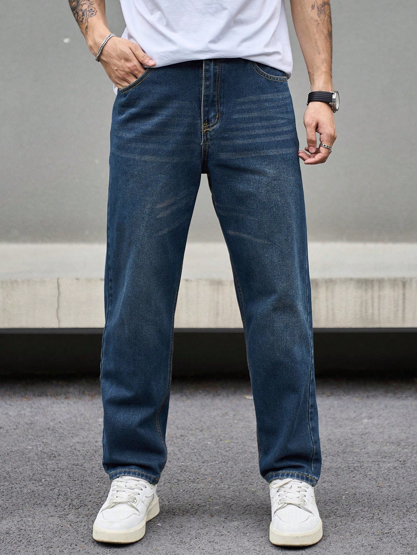 Royal Indigo Blue Straight Fit Jeans