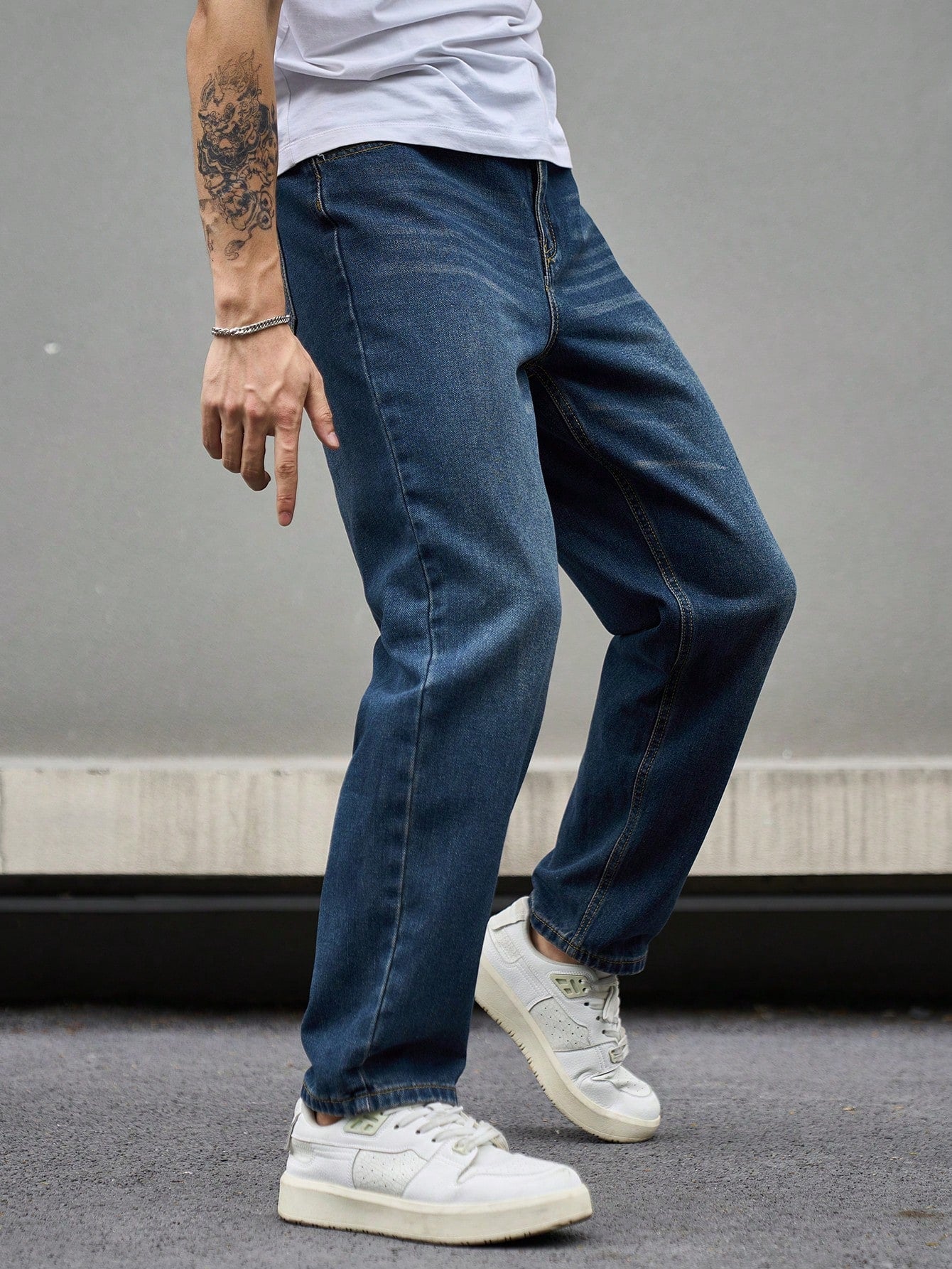 Royal Indigo Blue Straight Fit Jeans