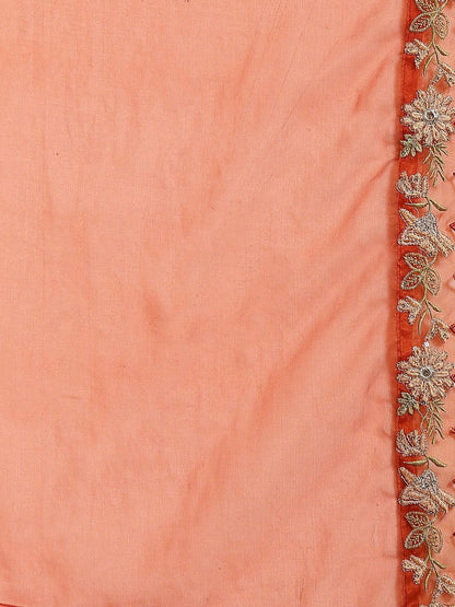 Women Solid Embroidered Anarkali Kurta with Trousers & Dupatta