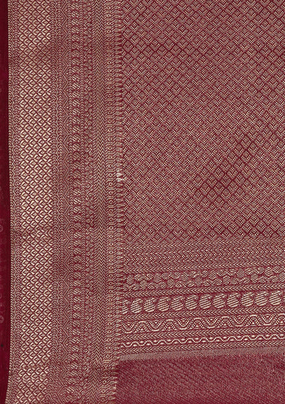 Lavender Brocade Jaal Pattern Crepe Saree