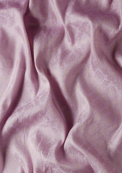 Lavender Brocade Jaal Pattern Crepe Saree