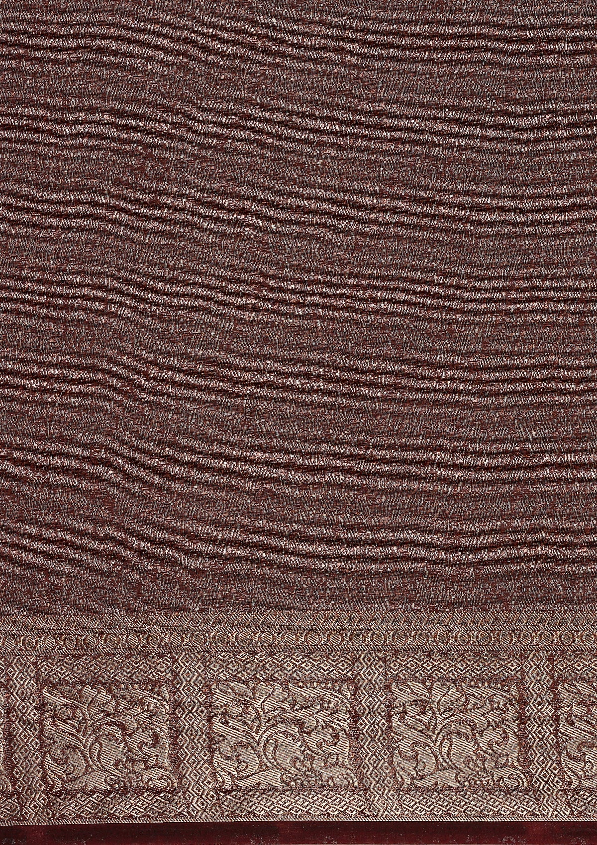 Chocolate Brown Brocade Crepe Saree