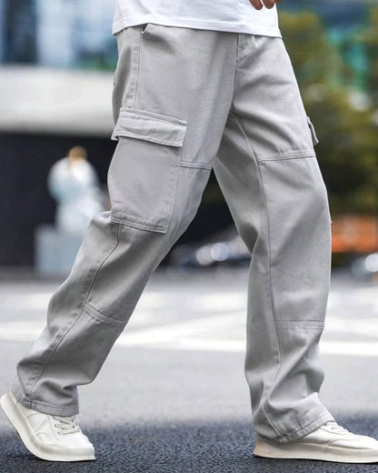 Moonstone Grey Flap Pocket Side Cargo Jeans