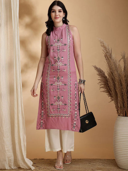 Floral Embroidered Tunic With Palazzo