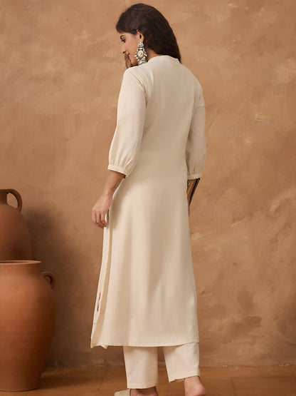 Flamingo Cotton Blend Kurta Set