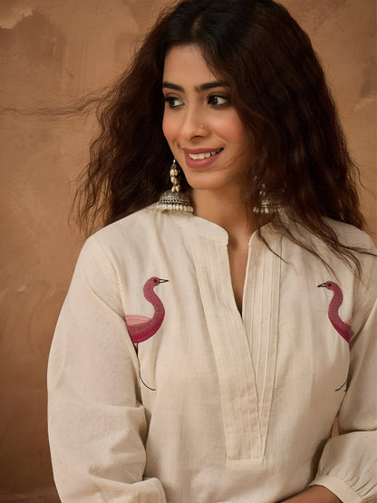 Flamingo Cotton Blend Kurta Set