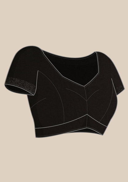 Blue Ombre Metallic Zari Striped Chiffon Saree