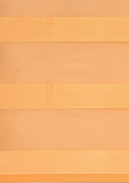 Pastel Orange Ombre Metallic Zari Striped Chiffon Saree