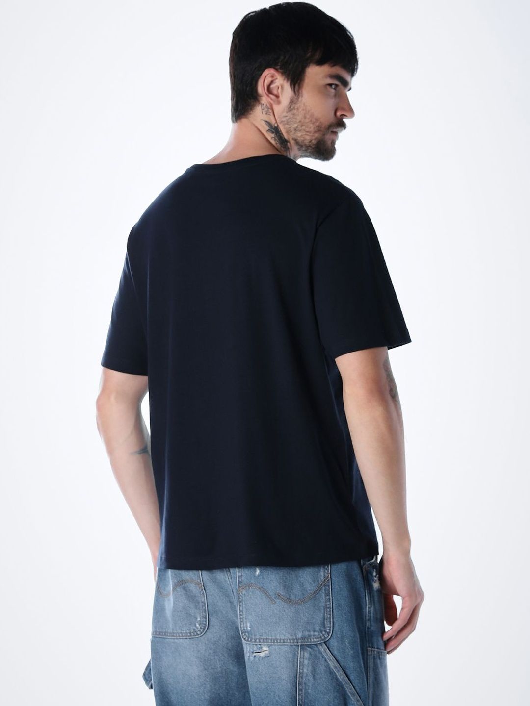 Typography Printed Round Neck Cotton T-shirt