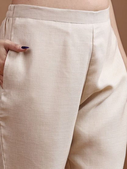 Embroiderey Linen Tunic With Trousers